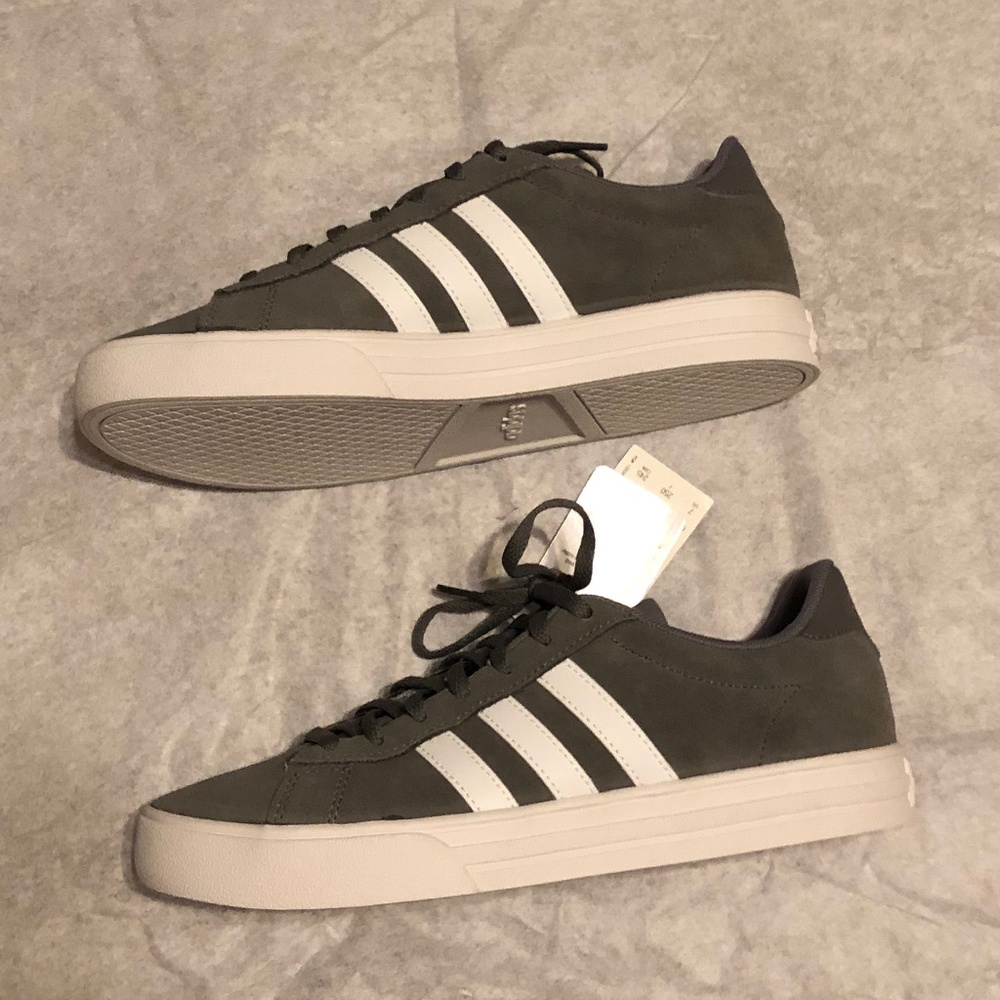 NEW - Gray/White Adidas Suede Sneakers - M7